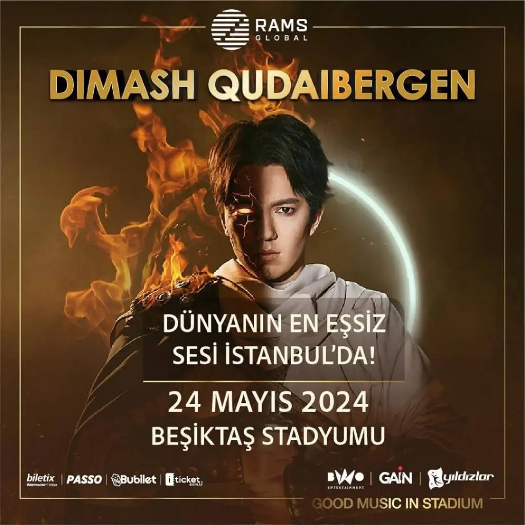 Dimash Qudaibergen Konzert Istanbul Türkisches Plakat