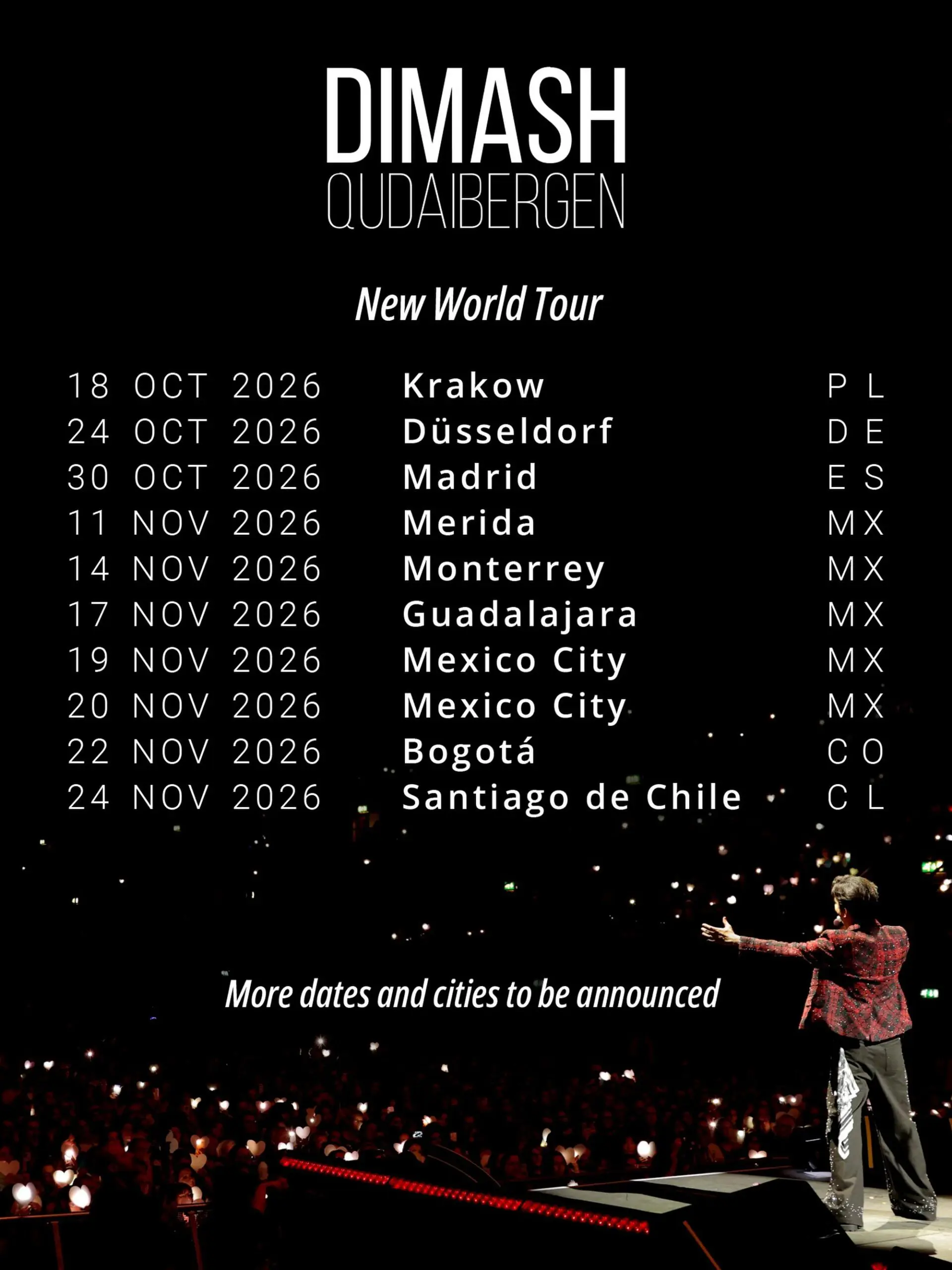 Dimash Qudaibergen New Tour 2026