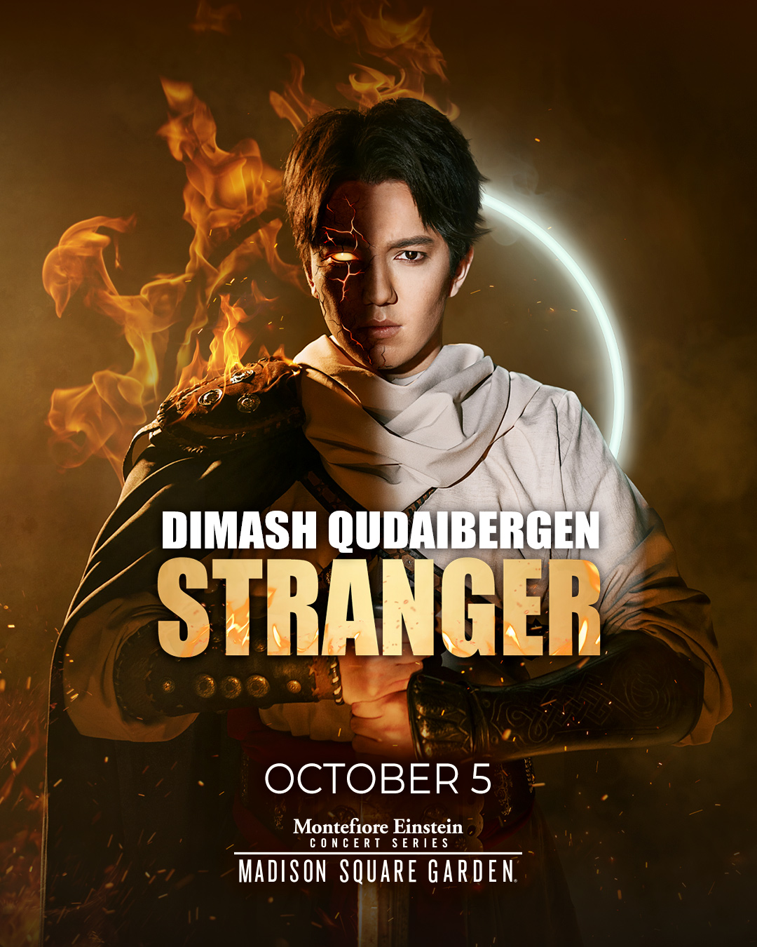 Concierto de Dimash Qudaibergen en Nueva York, gira Stranger, 5 de octubre de 2025.