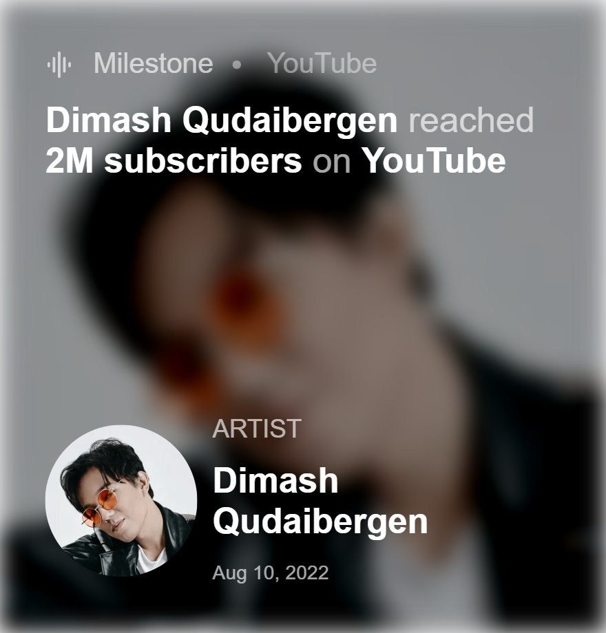 Milestone - Dimash Qudaibergen - YouTube
